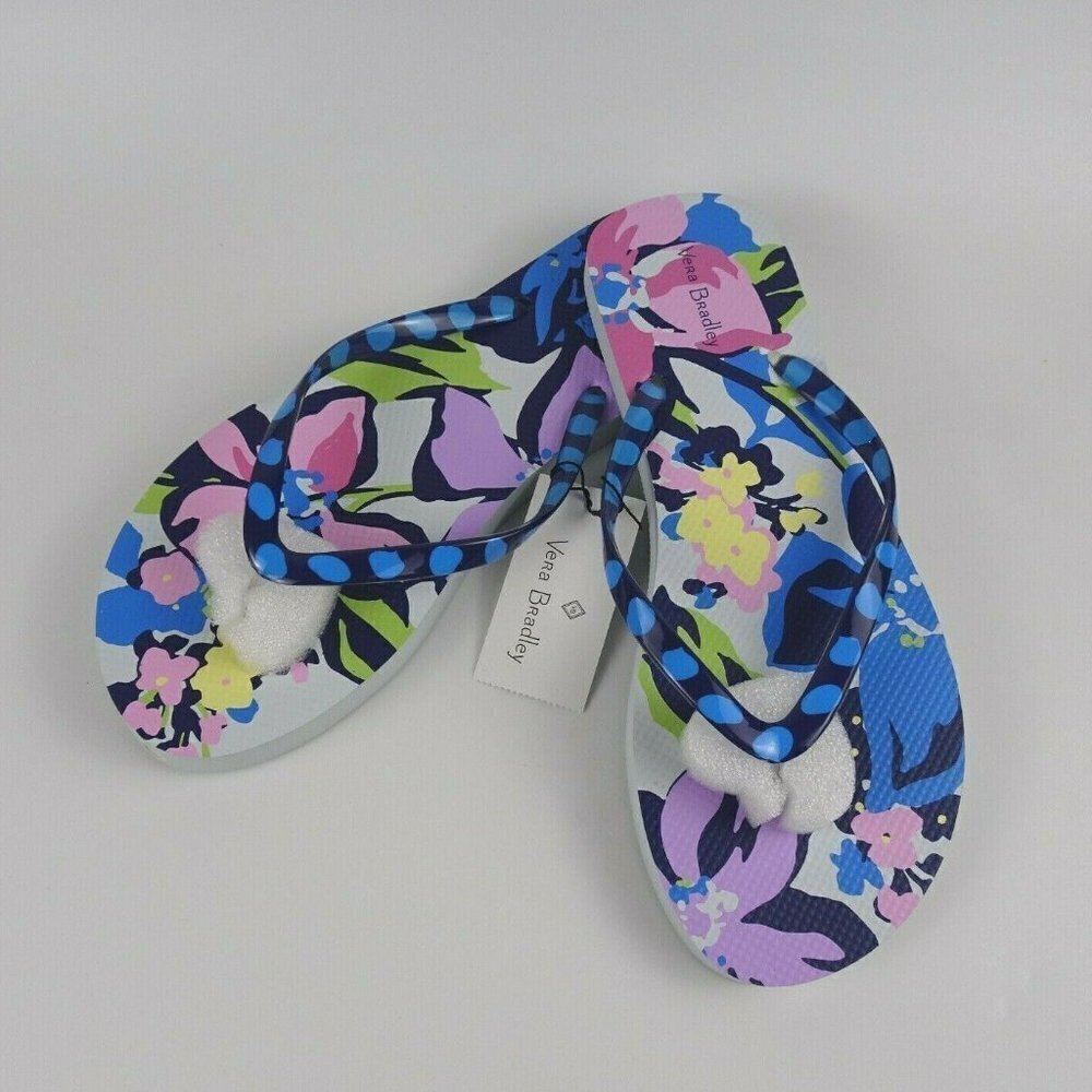 Vera Bradley Flip-Flops Sandals Marian Floral NWT Large 9-10